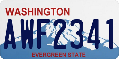 WA license plate AWF2341