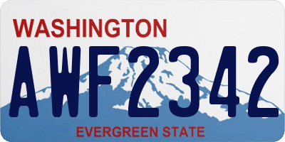 WA license plate AWF2342