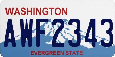 WA license plate AWF2343