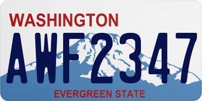 WA license plate AWF2347