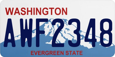 WA license plate AWF2348