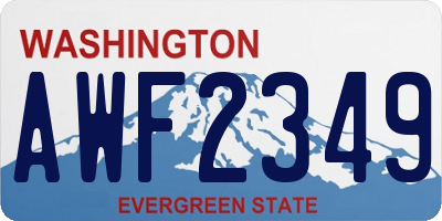 WA license plate AWF2349