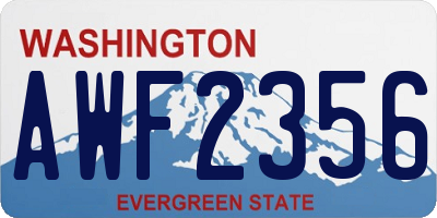 WA license plate AWF2356