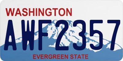 WA license plate AWF2357