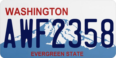 WA license plate AWF2358