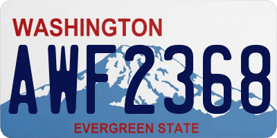 WA license plate AWF2368