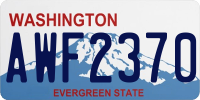 WA license plate AWF2370