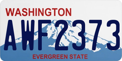 WA license plate AWF2373