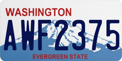 WA license plate AWF2375