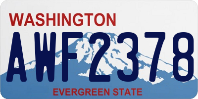 WA license plate AWF2378