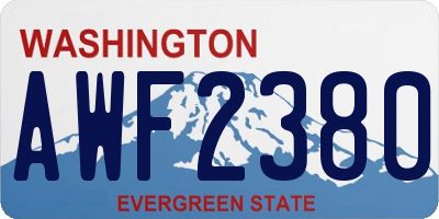 WA license plate AWF2380