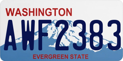 WA license plate AWF2383