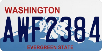 WA license plate AWF2384