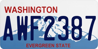 WA license plate AWF2387