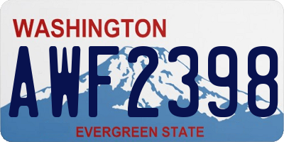 WA license plate AWF2398