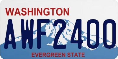 WA license plate AWF2400