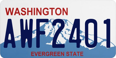 WA license plate AWF2401