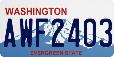 WA license plate AWF2403