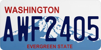 WA license plate AWF2405