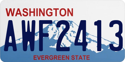 WA license plate AWF2413