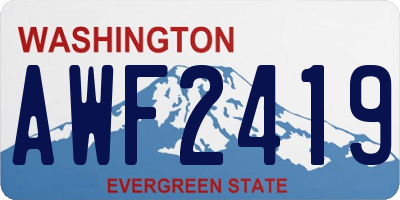 WA license plate AWF2419