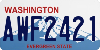 WA license plate AWF2421