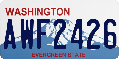 WA license plate AWF2426