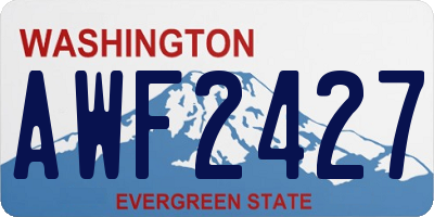 WA license plate AWF2427