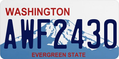 WA license plate AWF2430