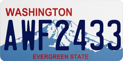 WA license plate AWF2433