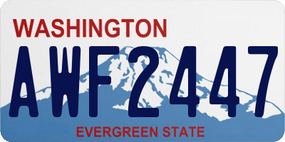 WA license plate AWF2447