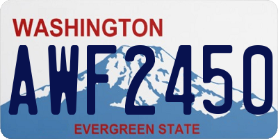 WA license plate AWF2450