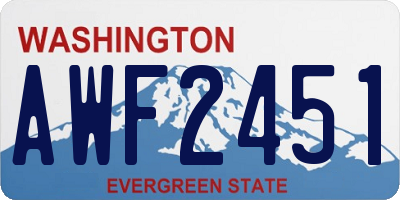 WA license plate AWF2451