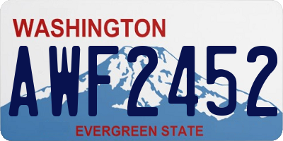 WA license plate AWF2452