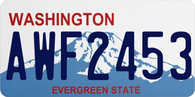 WA license plate AWF2453