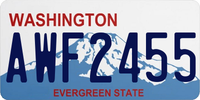 WA license plate AWF2455