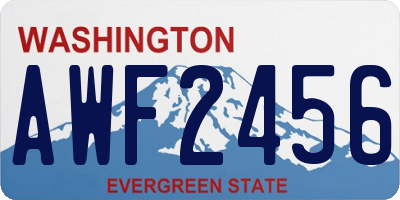 WA license plate AWF2456