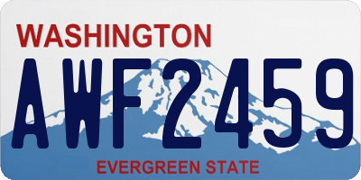 WA license plate AWF2459