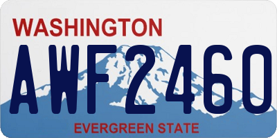 WA license plate AWF2460