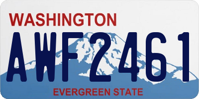 WA license plate AWF2461