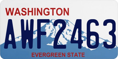 WA license plate AWF2463