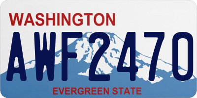 WA license plate AWF2470