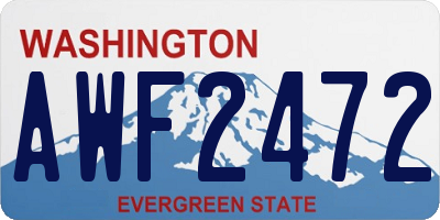 WA license plate AWF2472