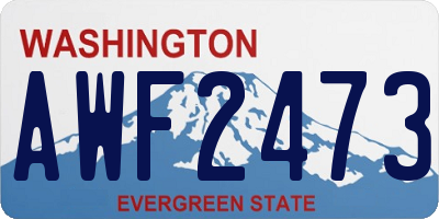 WA license plate AWF2473