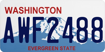 WA license plate AWF2488