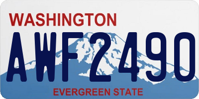WA license plate AWF2490