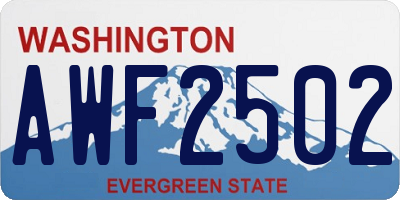 WA license plate AWF2502