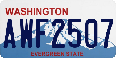 WA license plate AWF2507