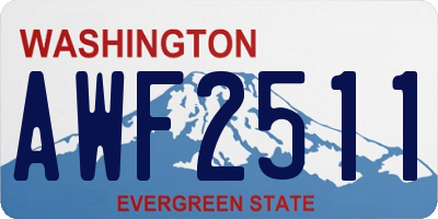 WA license plate AWF2511