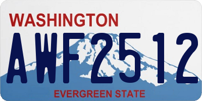 WA license plate AWF2512